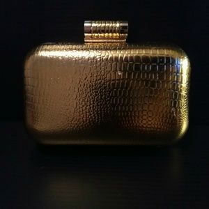 Miztique gold clutch bag purse